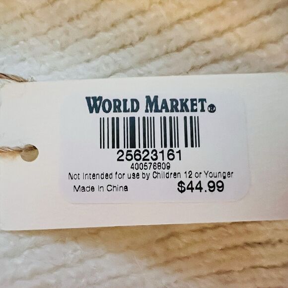 NWT World Market Brown & White Super Soft Thick Knit Fringed Boho Poncho OS - Picture 9 of 11